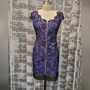Black Lace Purple Dress